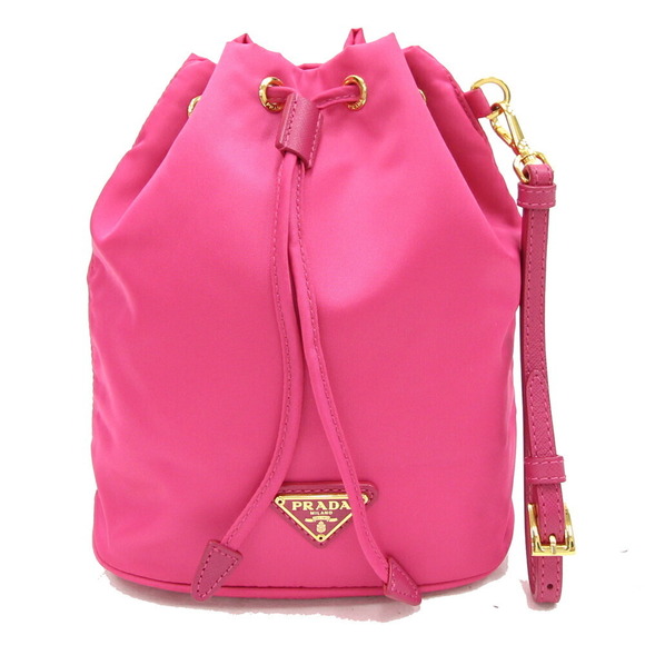 Prada Nylon Drawstring Pouch Leather Pink - Picture 1 of 5